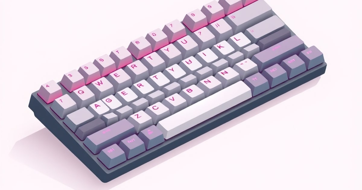 Isometric vector illustration showing stabilizers and keycaps for mechanical keyboard upgrades